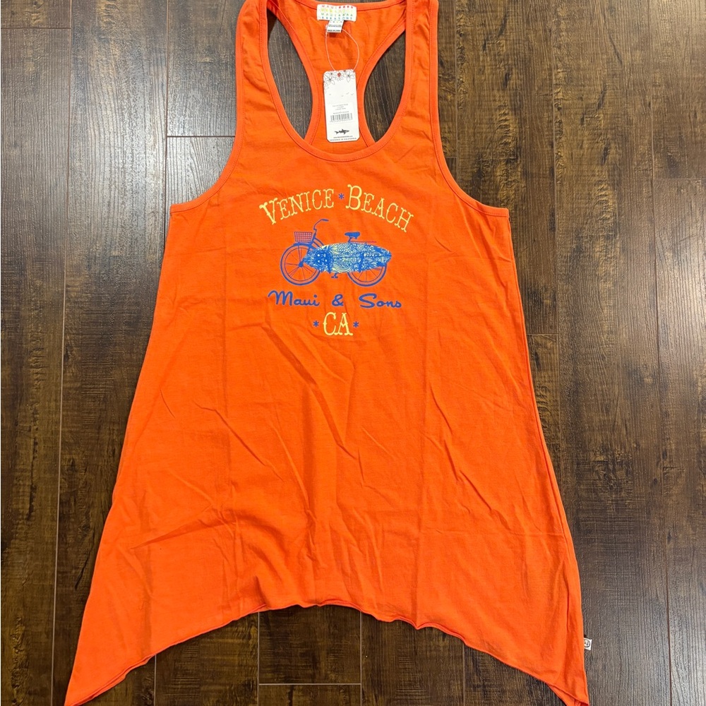 Women’s‎ Maui and Sons Venice Beach Orange Tank Top Size Large New